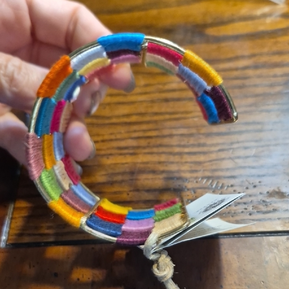 World Finds Ethical Bracelet Colorful Woven Cuff Bracelet NWT - Picture 6 of 17